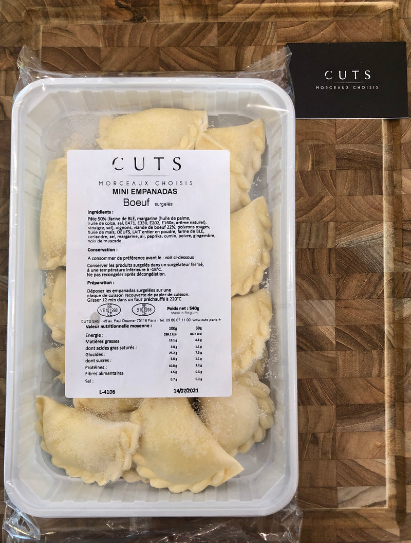 CUTS - Mini-Empanadas au Boeuf x18 (surgelées) - épicerie, apéritif, boucherie, viande