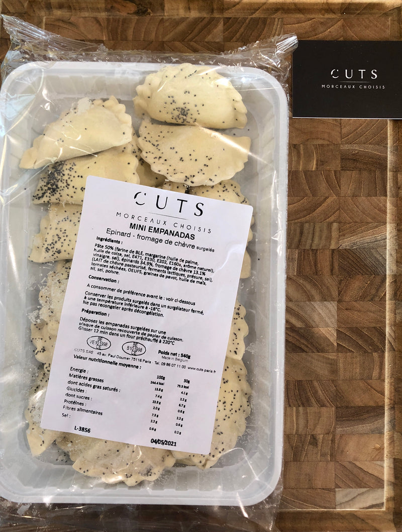 CUTS - Mini-Empanadas Epinards et Fromage de chèvre x18 (surgelées) - épicerie, apéritif, boucherie, viande